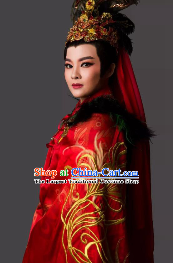 Dong Jun Qu Qi Chinese Yue Opera Xiaosheng Ku Liang Costumes and Headwear Shaoxing Opera Young Male God Apparels Garment