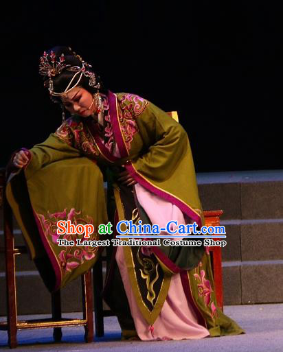 Chinese Shaoxing Opera Dowager Countess Dress Garment and Headpieces Han Gong Yuan Yue Opera Elderly Female Apparels Costumes