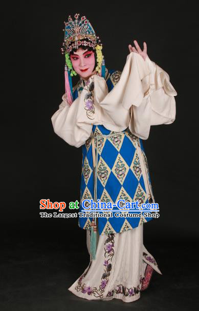 The Autumn River Chinese Beijing Opera Taoist Nun Costumes Peking Opera Garment Female Hua Tan Apparels and Headdress