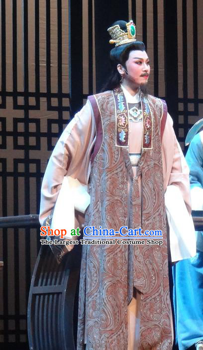 Chinese Shaoxing Opera Scholar Garment Yue Opera Shuang Fei Yi Male Apparels Costumes and Hair Accessories