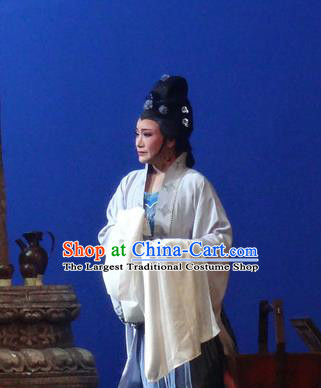 Chinese Shaoxing Opera Dame Grey Dress Shuang Fei Yi Apparels Yue Opera Wang Yanmei Garment Mistress Costumes and Hair Accessories
