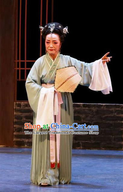 The Peacocks Fly To The Southeast Chinese Shaoxing Opera Laodan Dress Apparels Yue Opera Garment Elderly Female Costumes and Headpieces