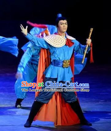 The Love of Maritime Silk Road Chinese Yue Opera Young Male Costumes and Headwear Shaoxing Opera Wusheng Garment Martial Man Apparels