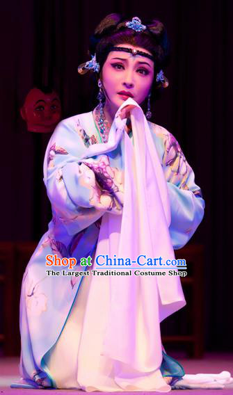 Chinese Shaoxing Opera Young Female Li Da Dress Garment and Headdress Bady from the Sea Yue Opera Hua Tan Mistress Apparels Costumes