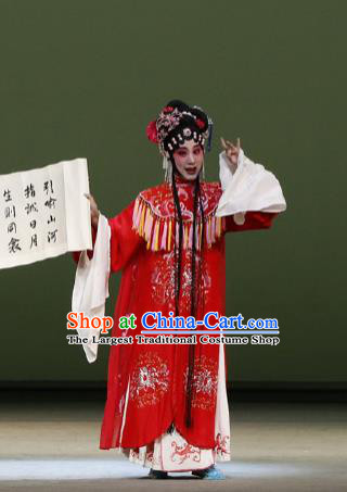 The Purple Hairpin Chinese Kun Opera Actress Wedding Costumes Peking Opera Garment Apparels Hua Tan Huo Xiaoyu Red Dress and Hair Accessories