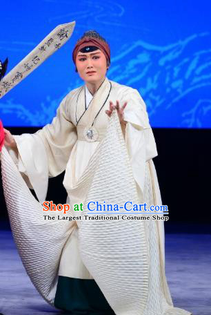 Injustice of Dou E Chinese Kunqu Opera Elderly Female Costumes Peking Opera Garment Lao Dan Apparels and Headwear