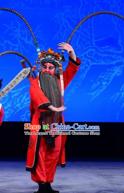 Chinese Classical Kun Opera Figurant Wusheng Apparels Injustice of Dou E Peking Opera Executioner Costumes and Headwear