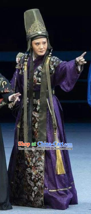 Wang Yangming Chinese Yue Opera Eunuch Elderly Male Costumes and Headwear Shaoxing Opera Laosheng Garment Apparels