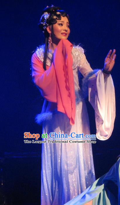 Chinese Shaoxing Opera Hua Tan Apparels Costumes and Headpieces Painted Skin Hua Pi Yue Fox Fairy Xiao Xue Dress Garment