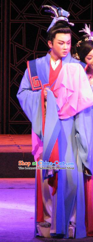 Painted Skin Hua Pi Chinese Yue Opera Xiaosheng Costumes and Headwear Shaoxing Opera Young Male Garment Scholar Wang Apparels