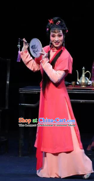 Chinese Shaoxing Opera Xiaodan Dress Costumes and Headpieces Xiao Xiao Chun Yu Yue Opera Young Lady Dai Xiu Apparels Garment