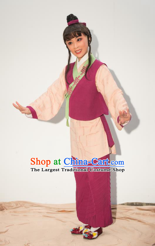 Chinese Yue Opera Young Boy Costumes and Headwear Ren Heart Medicine Shaoxing Opera Wa Wa Ssheng Apparels Garment