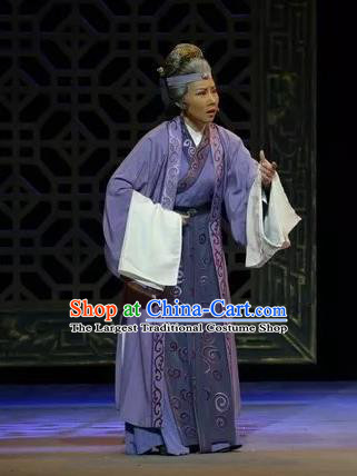 Chinese Shaoxing Opera Countess Dress Baozheng Tears Hua Tan Costumes and Headdress Yue Opera Dame Garment Elderly Woman Apparels