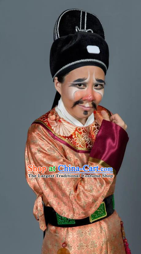 Baozheng Tears Chinese Yue Opera Chou Role Apparels and Hat Shaoxing Opera Clown Garment Costumes