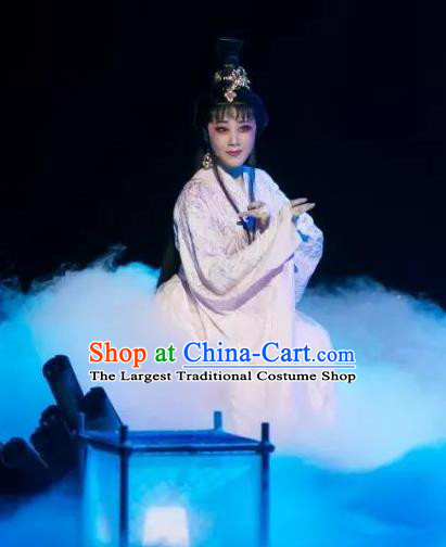 Chinese Shaoxing Opera The Story of Goddess Hua Tan Costumes and Headpieces Yue Opera Actress Young Lady Dress Garment Apparels