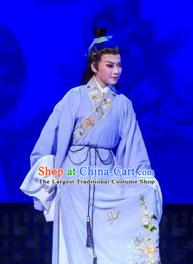 Hua Zhong Jun Zi Chinese Yue Opera Young Male Li Fengming Apparels and Headwear Shaoxing Opera Scholar Garment Costumes