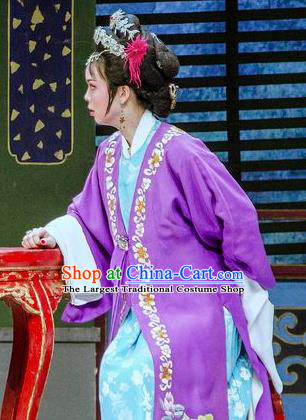 Chinese Shaoxing Opera Young Mistress Dress Apparels Costumes and Hair Accessories Yue Opera Noble Female Hua Zhong Jun Zi Garment