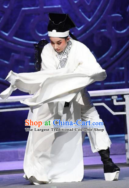 Tuan Yuan Zhi Hou Chinese Yue Opera Young Male Shi Qiaosheng Apparels and Hat Shaoxing Opera Scholar Garment Costumes