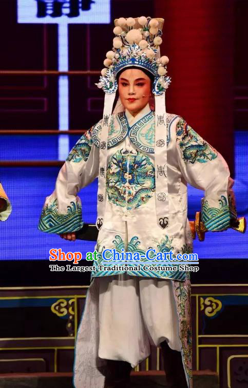 Chinese Yue Opera Wusheng Bodyguard Apparels Costumes and Headwear Shaoxing Opera Tian Dao Zheng Yi Takefu Garment