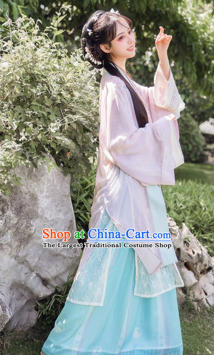 Chinese Ancient Song Dynasty Embroidered Hanfu Dress Noble Lady Historical Costumes Traditional Garment