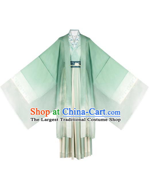 Chinese Ancient Jin Dynasty Noble Lady Hanfu Dress Traditional Garment Embroidered Historical Costumes Complete Set