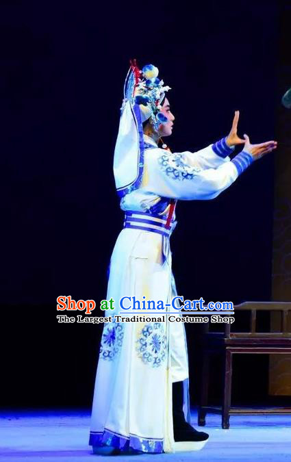 Xianglian Case Chinese Yue Opera Wusheng Garment Apparels and Headwear Shaoxing Opera Martial Man Takefu Costumes