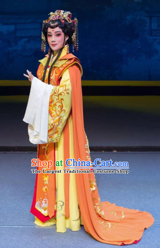 Chinese Shaoxing Opera Princess Dress Costumes and Headdress Xianglian Case Yue Opera Hua Tan Garment Apparels