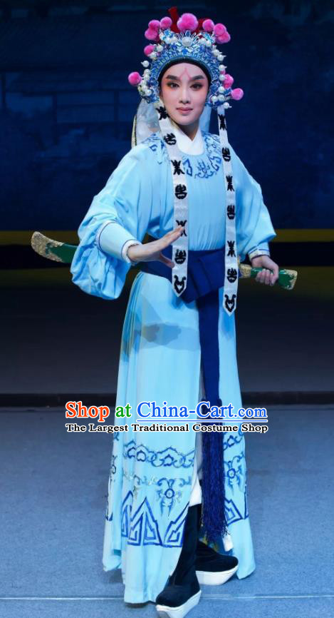 Xianglian Case Chinese Yue Opera Takefu Young Male Garment and Headwear Shaoxing Opera Bodyguard Apparels Costumes