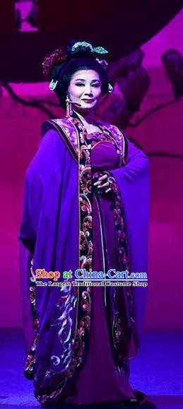 Chinese Shaoxing Opera Noble Dame Dress Costumes and Headpieces Hu Po Yuan Yue Opera Lao Dan Garment Countess Apparels