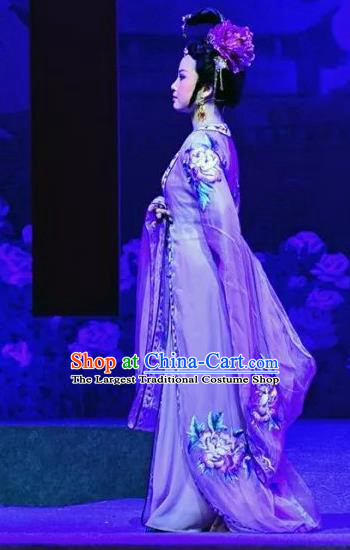 Chinese Shaoxing Opera Elderly Dan Dress Costumes and Headpieces Hu Po Yuan Yue Opera Garment Countess Noble Dame Apparels