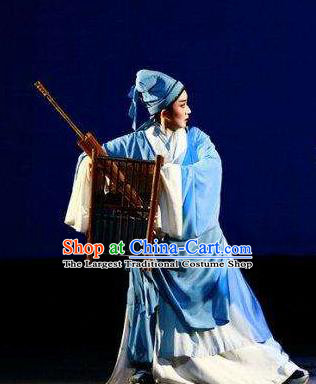 Chinese Yue Opera Xiaosheng Garment and Headwear A Chinese Ghost Story Shaoxing Opera Scholar Ning Caichen Young Male Apparels Costumes