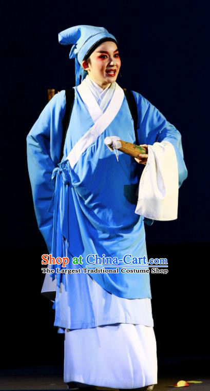 Chinese Yue Opera Xiaosheng Garment and Headwear A Chinese Ghost Story Shaoxing Opera Scholar Ning Caichen Young Male Apparels Costumes