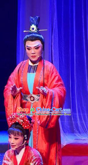 Fang Cao Meng Chinese Yue Opera Young Male Scholar Chen Erlang Garment and Headwear Shaoxing Opera Xiaosheng Costumes Apparels