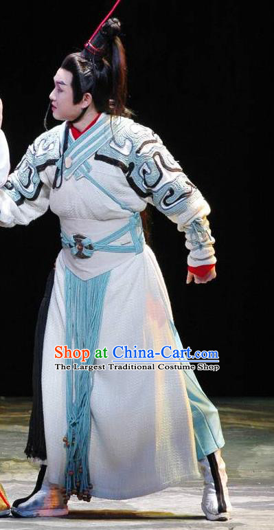 The Orphan of Zhao Chinese Yue Opera Young Man Garment and Headwear Shaoxing Opera Wusheng Costumes Apparels