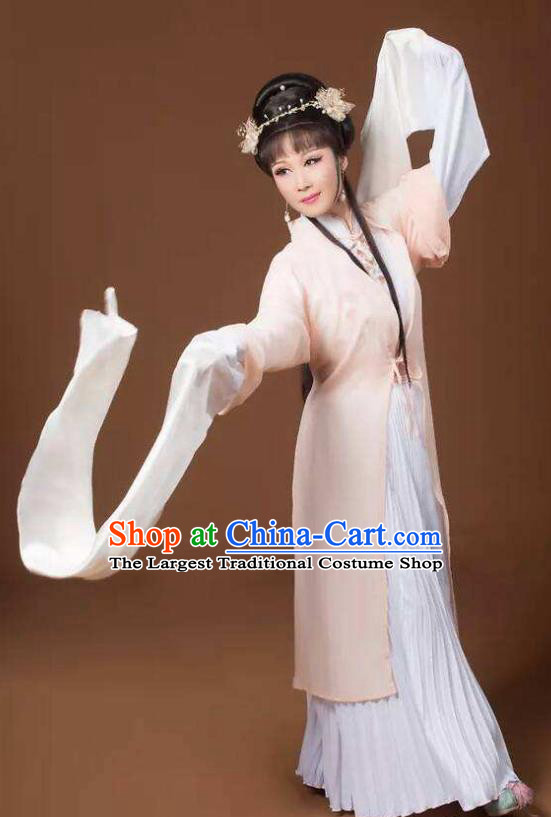Chinese Shaoxing Opera Hua Tan Beauty Apparels Costumes and Headpieces Yue Opera Seng Yao Actress Young Lady Dress Garment