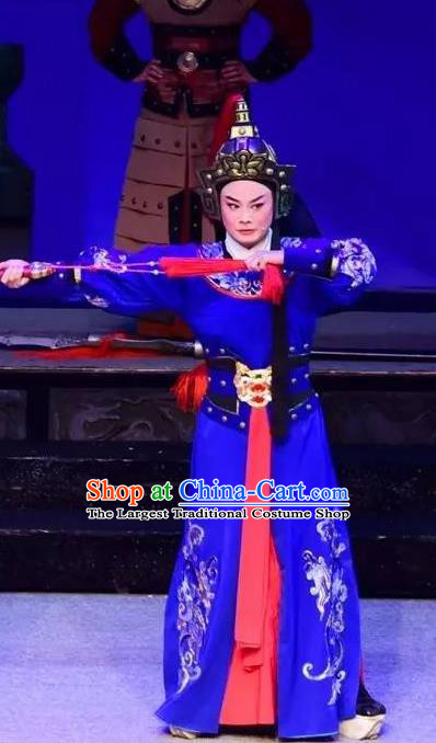 Mrs Dayi Chinese Yue Opera General Yue Lin Garment Costumes and Headwear Shaoxing Opera Martial Male Young Man Apparels