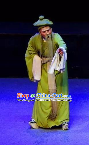 Mrs Dayi Chinese Yue Opera Elderly Male Garment Costumes and Headwear Shaoxing Opera Laosheng Old Servant Apparels