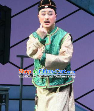 Wu Gu Niang Chinese Yue Opera Landlord Costumes and Headwear Shaoxing Opera Male Role Garment Apparels