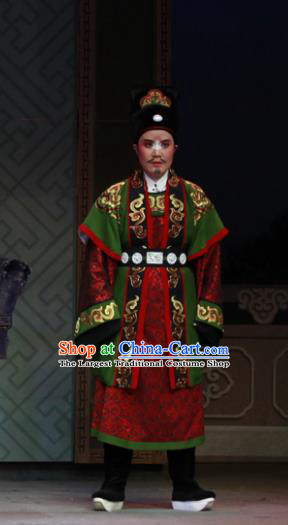 Chinese Yue Opera Clown Chun Cao Apparels Costumes and Headwear Shaoxing Opera Chou Role Garment