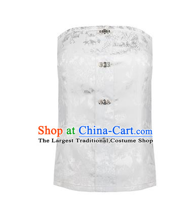 Chinese Traditional Ming Dynasty Noble Lady Corset Vest Hanfu Dress Ancient Palace Princess Garment Historical Costumes White Waistcoat