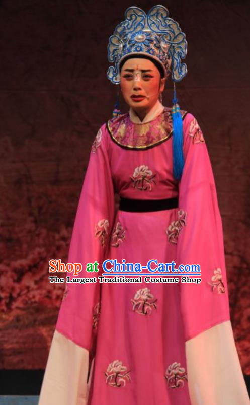 Yi Jian Zhong Qing Chinese Yue Opera Chou Role Yan Jun Garment Costumes and Headwear Shaoxing Opera Young Male Bully Apparels