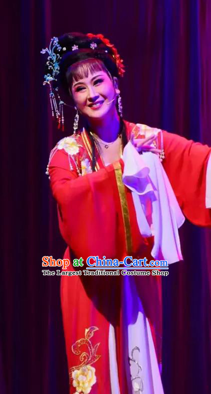 Chinese Shaoxing Opera Diva Gao Qiufang Dress Apparels Costumes and Headpieces Yi Jian Zhong Qing Yue Opera Hua Tan Garment