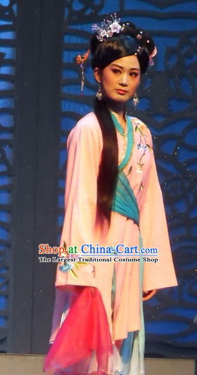 Chinese Shaoxing Opera Vixenish Woman Yin Xuemei Apparels Costumes and Headpieces Yue Opera Xi Xin Ji Country Hua Tan Dress Garment