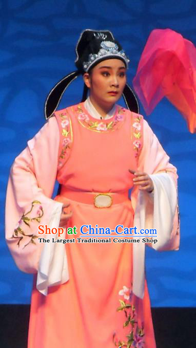 Xi Xin Ji Chinese Yue Opera Scholar Yang Wanshi Garment and Headwear Shaoxing Opera Xiaosheng Young Male Costumes