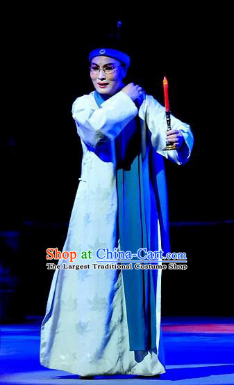 Liu Hua Xi Chinese Yue Opera Young Male Garment and Headwear Shaoxing Opera Qing Dynasty Scholar Gown Costumes