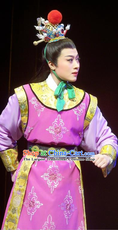 Chuan Qi Lang Zi Chinese Yue Opera Young Male Wei Ying Garment and Headwear Shaoxing Opera Noble Childe Costumes