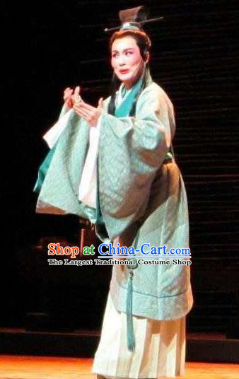 Ban Zhao Chinese Yue Opera Young Male Cao Shou Garment and Headwear Shaoxing Opera Xiaosheng Scholar Costumes