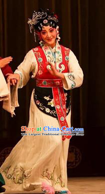 Chinese Kun Opera Young Female Dress Costumes Apparels and Headpieces Heros Kunqu Opera Country Woman Pan Jinlian Garment
