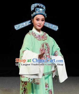 Chinese Yue Opera Noble Prince Garment Clothing and Headwear Rong Hua Dream Shaoxing Opera Young Male Dong Wenzhong Apparels Costumes