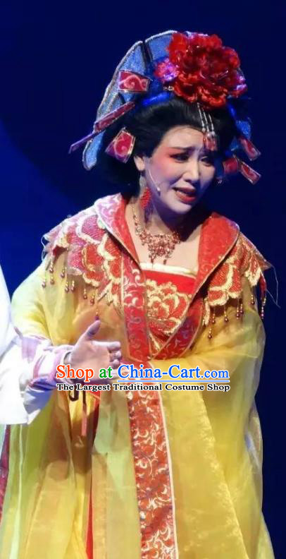 Chinese Shaoxing Opera Royal Princess Rong Hua Dream Dress Apparels Costumes and Headpieces Yue Opera Actress Garment
